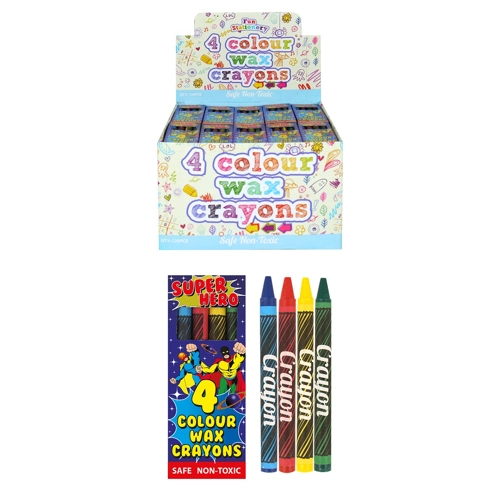 120 x Super Hero Wax Crayons 4pk