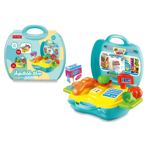 3 x Vegetable Shop Playset Suitcase