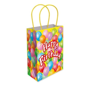 12 x Happy Birthday Paper Party Bag W/Handles