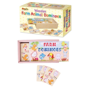 12 x Wooden Farm Animal Dominoes