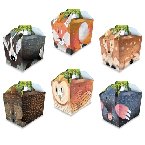 60 x Cartoon Woodland Party Food Boxes