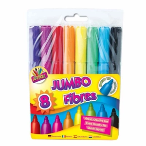 12 x Jumbo Fibre Colouring Pens 8pk