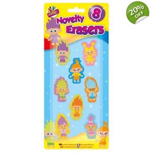 Trolls Erasers 8pk
