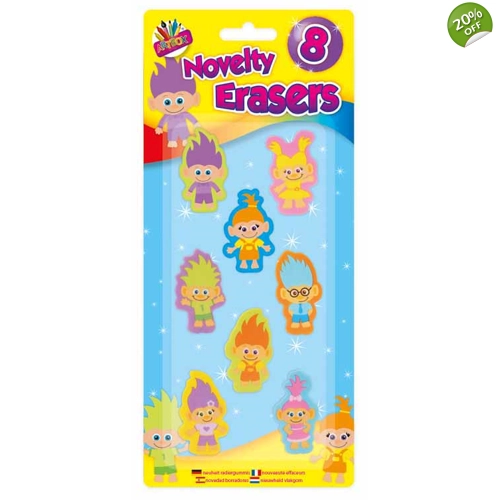 Trolls Erasers 8pk