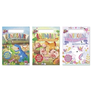 12 x Carry Along A4 Colouring Books With Stickers