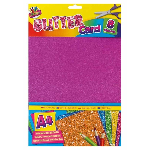 12 x A4 Glitter Card 8 Sheets