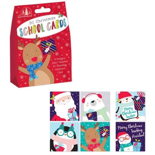 12 x Christmas Cards - 30 Kids School Pack