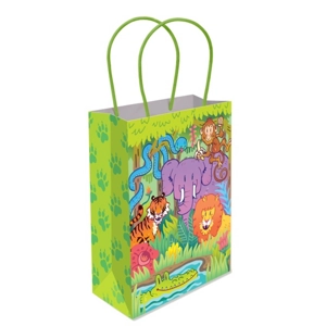 12 x Jungle Paper Party Bag W/Handles