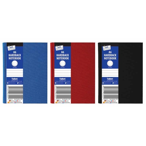 6 x A6 Ruled Hardback Notebooks