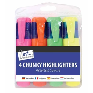 12 x Chunky Neon Highlighters 4pk