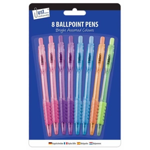 12 x Pastel Ballpoint Pens 8pk