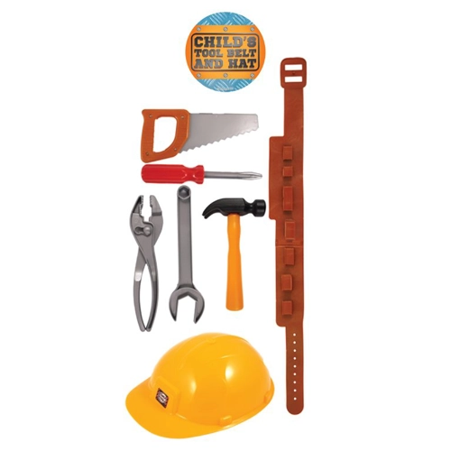 6 x Childs Toy Tool Belt & Hat Sets