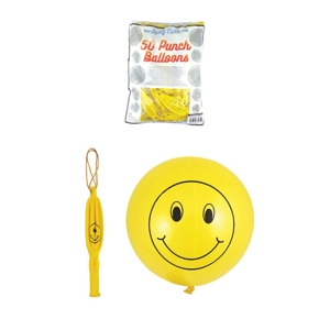 50 x Smiley Face Punch Balloons