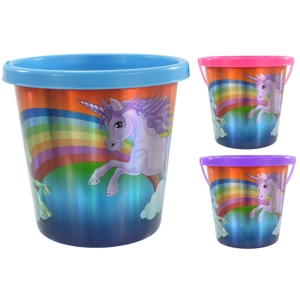 12 x Unicorn Print Beach Buckets 16cm