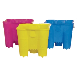 24 x Neon Castle Beach Buckets 27cm