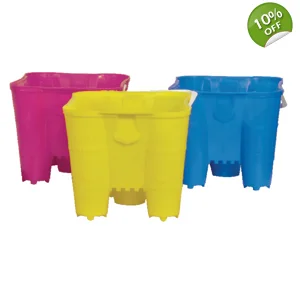 24 x Neon Castle Beach Buckets 27cm