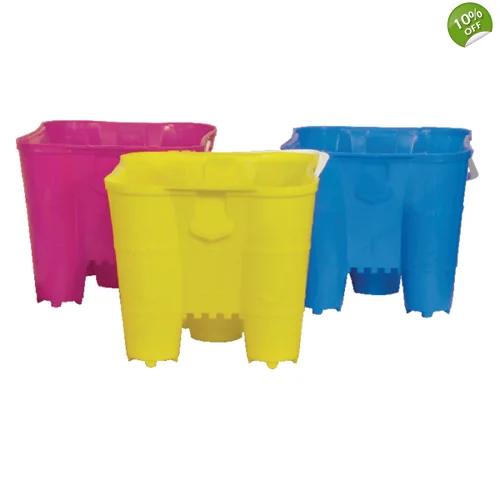 24 x Neon Castle Beach Buckets 27cm