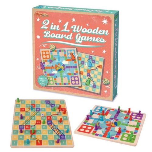10 x Wooden 2in1 Board Games