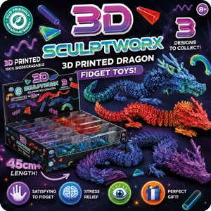 12 x 3D Printed 45cm Dragon Fidget Toys