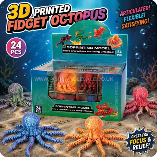 24 x 3D Printed Fidget Octopus 17cm