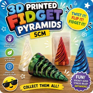 48 x 3D Printed Fidget Pyramids 5cm