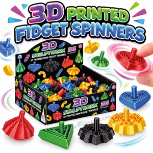 72 x 3D Printed Fidget Spinners
