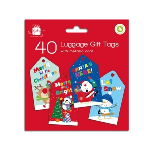 24 x Christmas Novelty Luggage Gift Tags 40pk