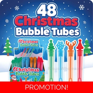 48 x Christmas Bubble Tubes 11cm