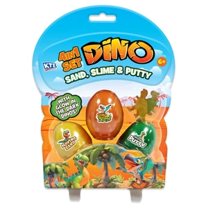 6 x Dinosaur 4 in 1 Mix & Stretch Putty