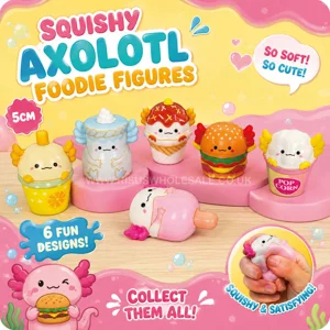 100 x Squishy Axolotl Foodie Figures 5cm