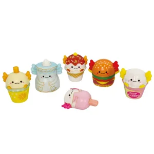 100 x Squishy Axolotl Foodie Figures 5cm