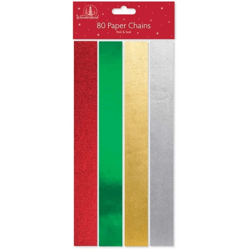 12 x Christmas Foil Paper Chains 80pk