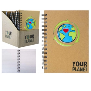 12 x Spiral Kraft A5 Eco Notebooks