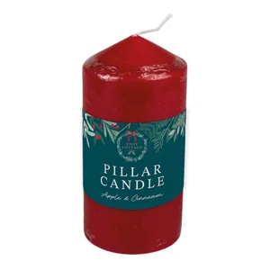 24 x Apple & Cinnamon Pillar Candles 230g