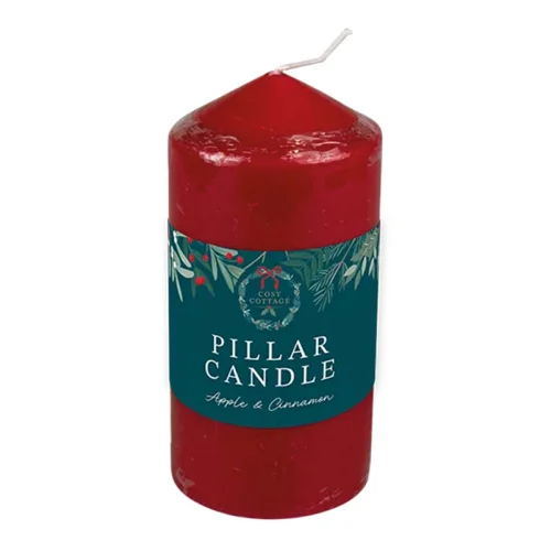 24 x Apple & Cinnamon Pillar Candles 230g