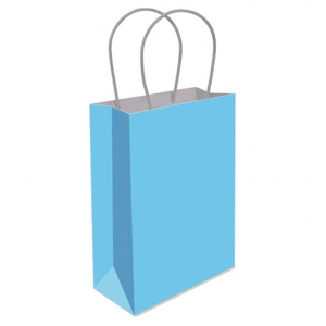 12 x Baby Blue Paper Party Bag W/Handles