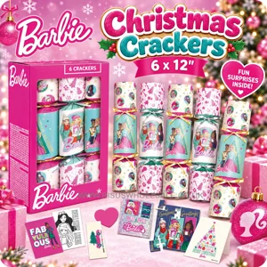 10 x Boxes Of 6 Barbie Christmas Crackers