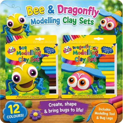 12 x Bee & Dragonfly Modelling Clay Sets