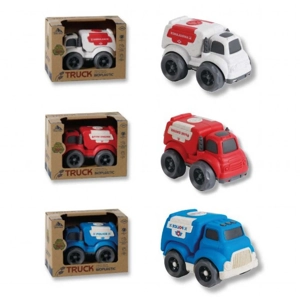 12 x Bio-Plastic Emergency Trucks 10cm