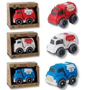 6 x Bio-Plastic Emergency Trucks 18cm