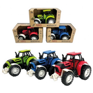 6 x Bio-Plastic Farm Tractors 20cm