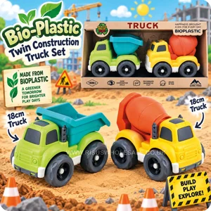 1 x Bio-Plastic Twin Construction Truck Set