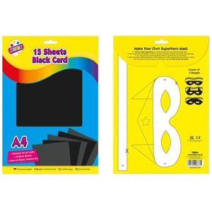 12 x A4 Black Activity Card 15 Sheets