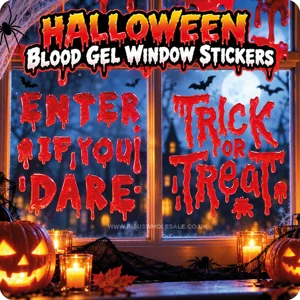 24 x Halloween Bloody Gel Window Stickers