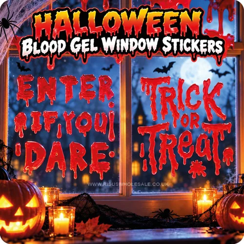 24 x Halloween Bloody Gel Window Stickers