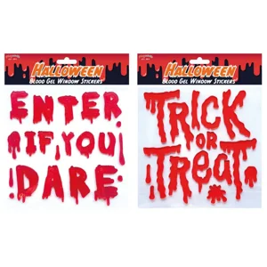 24 x Halloween Bloody Gel Window Stickers