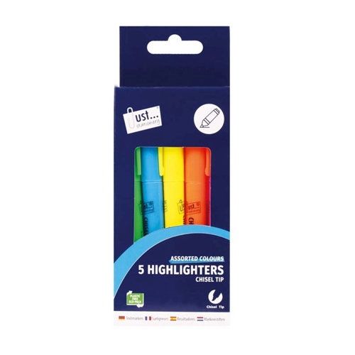 12 x Chisel Tip Highlighters 5pk