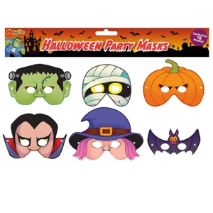 12 x Cardboard Halloween Masks 12pk