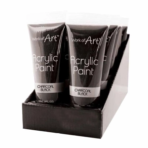 12 x Charcoal Black Acrylic Paint 120ml