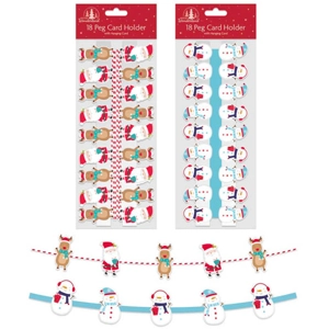 12 x Christmas 18 Peg Card Holder